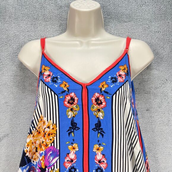 Flying Tomato Maxi Dress Womens Small Multi Floral Rayon Spaghetti Strap V Neck - Picture 3 of 13
